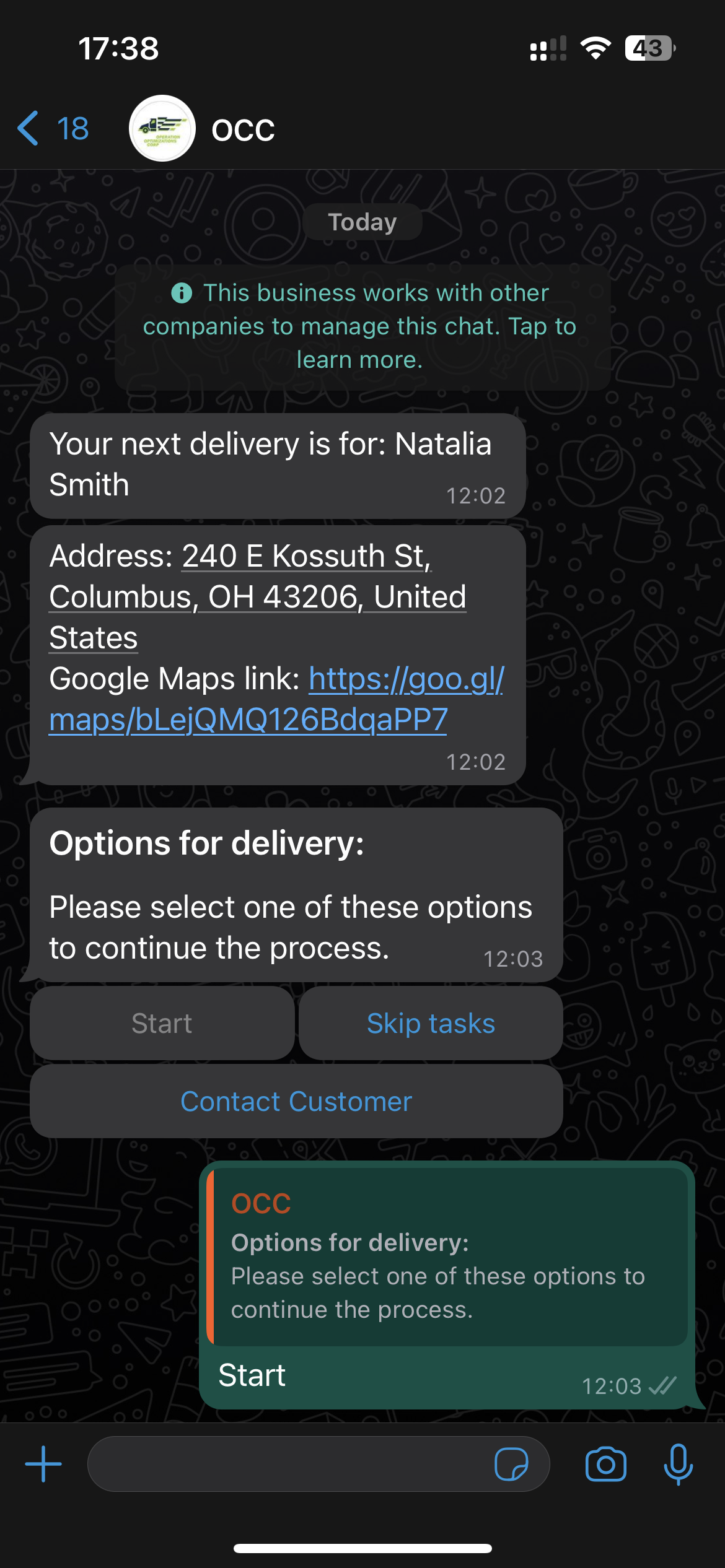 Operations optimization dashboard